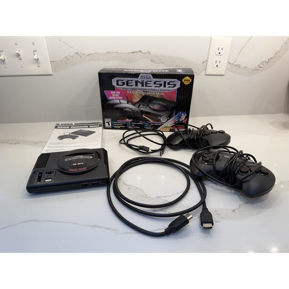 SEGA Genesis Mini Home Game Console 2 Remotes Great Condition With Box Tested
